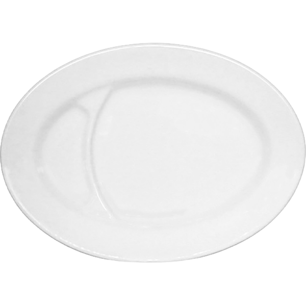 00000097 白 8 9吋仕切プラター（カネスズ） 23×17×2.4㎝ P.96 ￥1900（税抜）