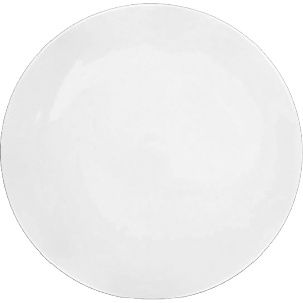 00000120 白 6 9吋メタ皿  23.5×2.6㎝ P.94 ￥1000（税抜）