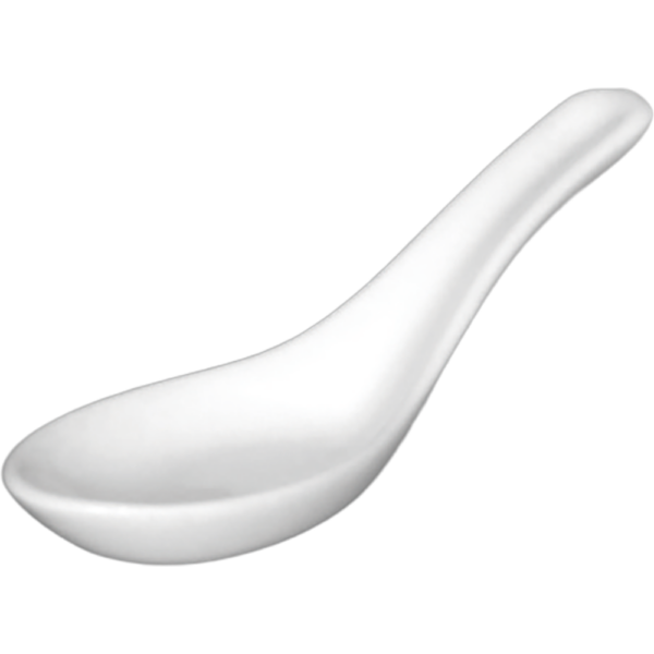 00000199 レンゲ 1  白 厚口レンゲ  14.7×4.7㎝ P.184 ￥430（税抜）