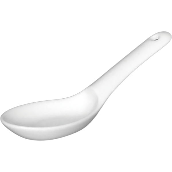 00000201 レンゲ 1  白 アゴ付レンゲ  15×4.7㎝ P.184 ￥400（税抜）