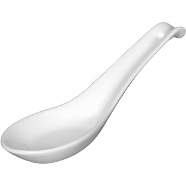 00000749 レンゲ 1  白 穴あき6寸反レンゲ  17×5㎝ P.184 ￥800（税抜）