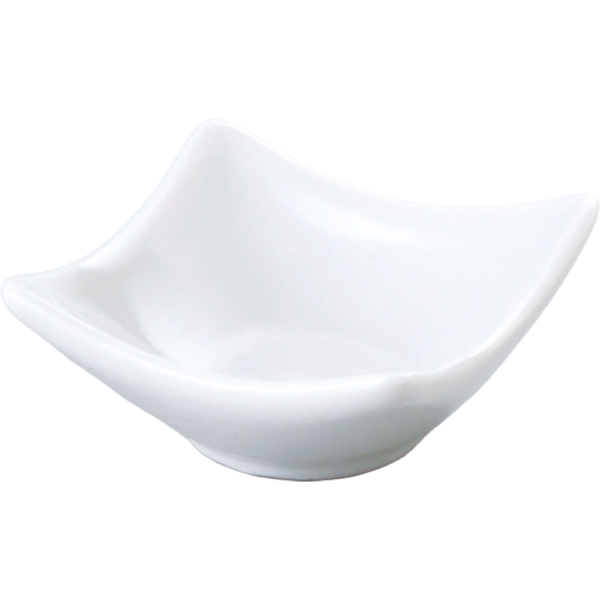 00001267 白 16 7㎝正角皿（特白磁） 7×7×3.2㎝ P.104 ￥500（税抜）