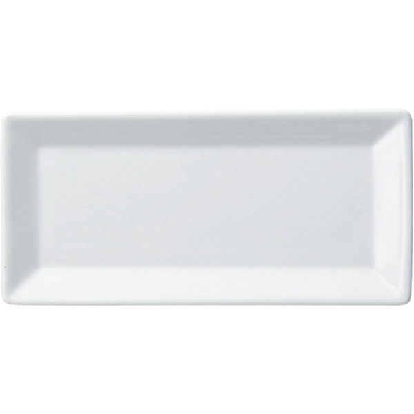 00001295 餃子 白 22㎝長角皿  22.3×10.4×1.8㎝ P.24 ￥1600（税抜）