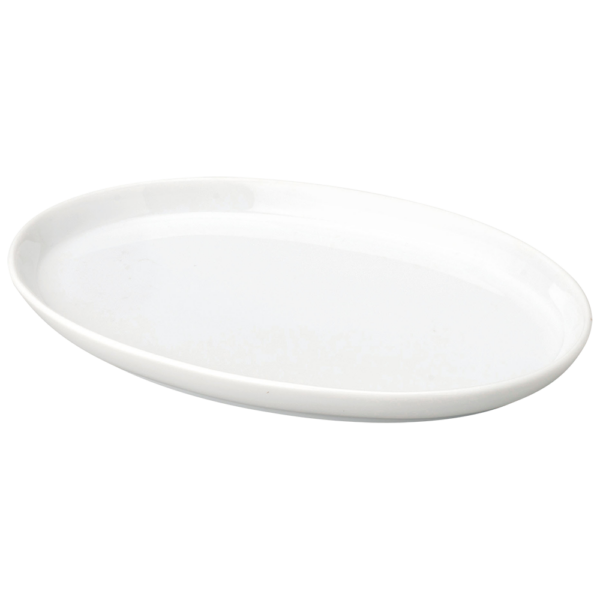 00001300 餃子 白 21㎝プラター 21.3×13.8×2.3㎝ P.24 ￥1600（税抜）