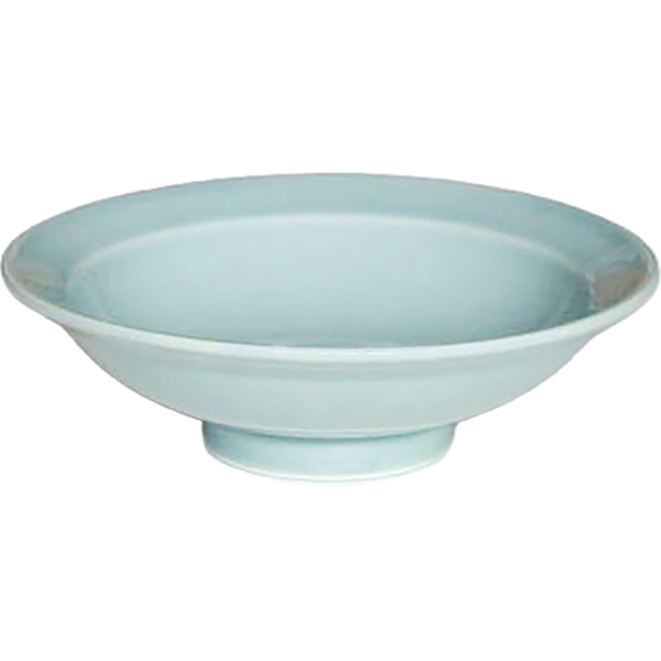 00020026 青磁 4 丸6寸高台皿 18.7×5.5㎝ P.112 ￥1850（税抜）