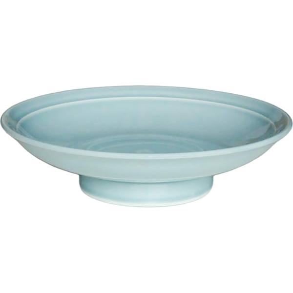 00020030 青磁 4 丸尺高台皿 31×8㎝ P.112 ￥9000（税抜）