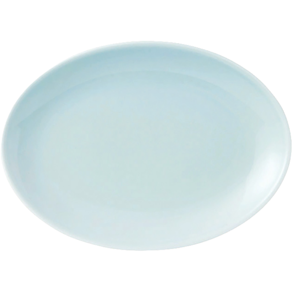 00020087 青磁 7 10吋メタプラター 26.3×18.8×2.8㎝ P.115 ￥2400（税抜）