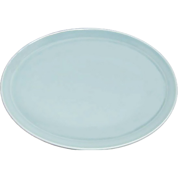 00020101 青磁 6 10吋プラター（カネスズ） 26.4×19×2.5㎝ P.114 ￥3400（税抜）