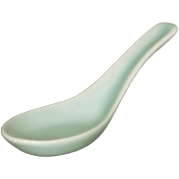 00020199 レンゲ 2 青磁 厚口レンゲ  14.3×4.7㎝ P.185 ￥520（税抜）