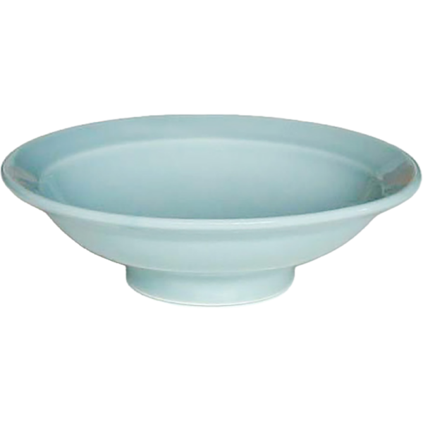 00020228 青磁 4 丸7寸高台皿（カネスズ） 21.2×5.7㎝ P.112 ￥2800（税抜）