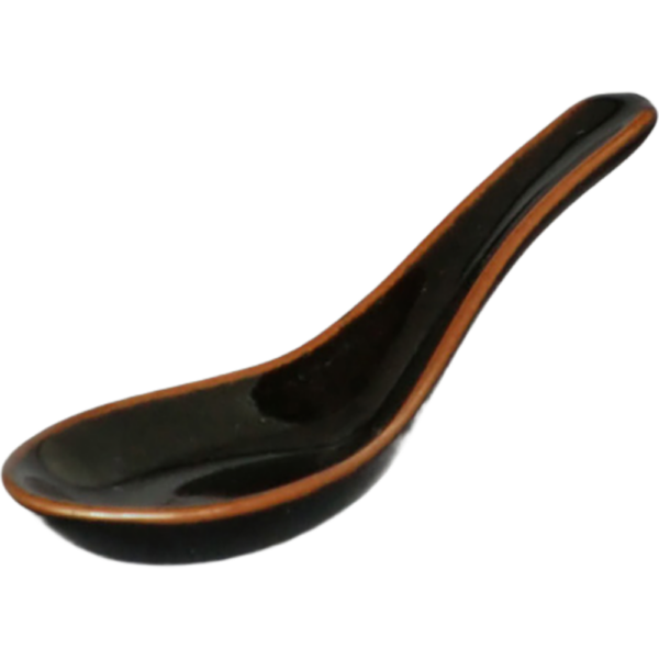 00030199 レンゲ 2 天目 厚口レンゲ  14.3×4.7㎝ P.185 ￥530（税抜）