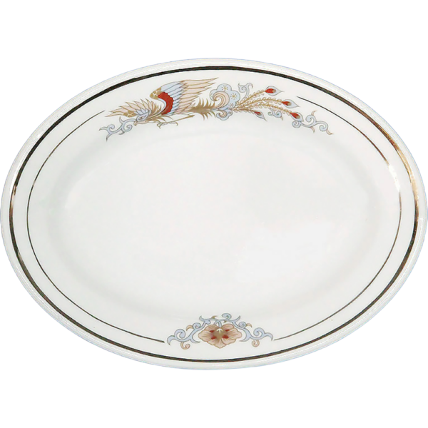 00200076 パステル鳳花 9吋プラター  23.5×17.5×2.5㎝ P.136 ￥3050（税抜）