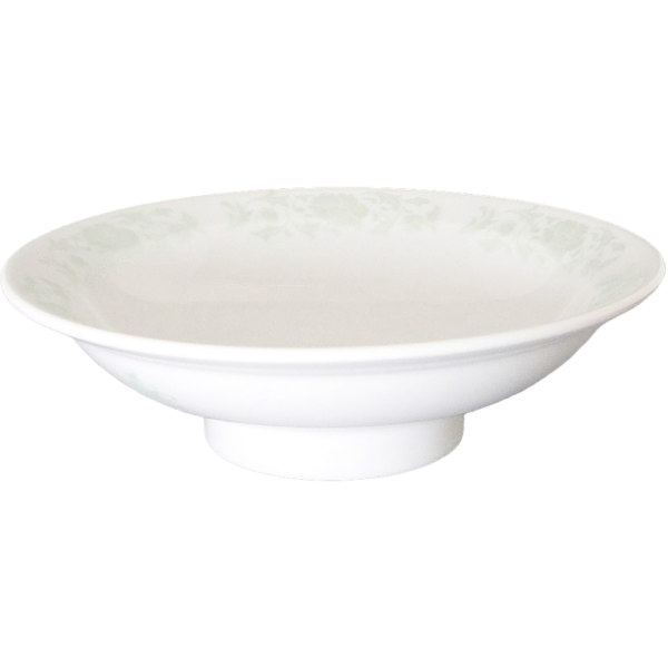 00300027 メタリックグリーン唐草 1 丸7寸高台皿  21.8×6.5㎝ P.130 ￥3000（税抜）