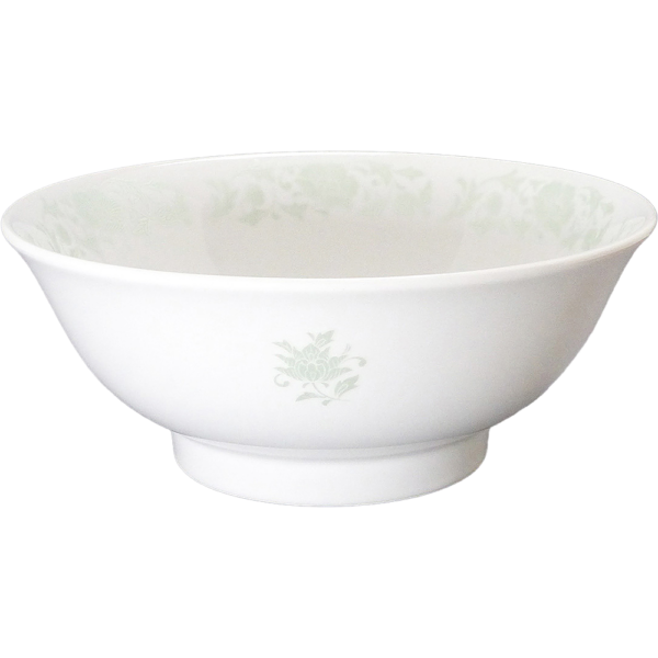 00300057 メタリックグリーン唐草 1 丸反6.3丼  19.1×7.7㎝ 1055㏄ P.130 ￥2500（税抜）