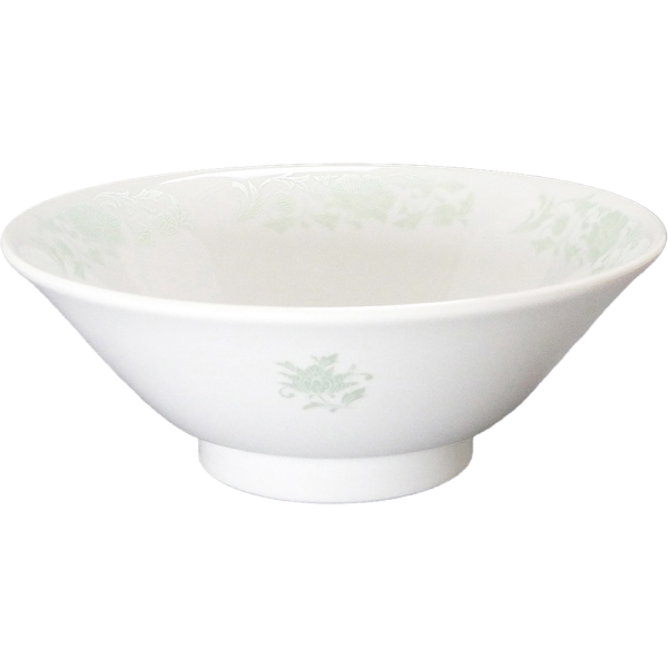 00300066 メタリックグリーン唐草 1 切立6.8丼  20.1×7.5㎝ 880㏄ P.130 ￥2550（税抜）