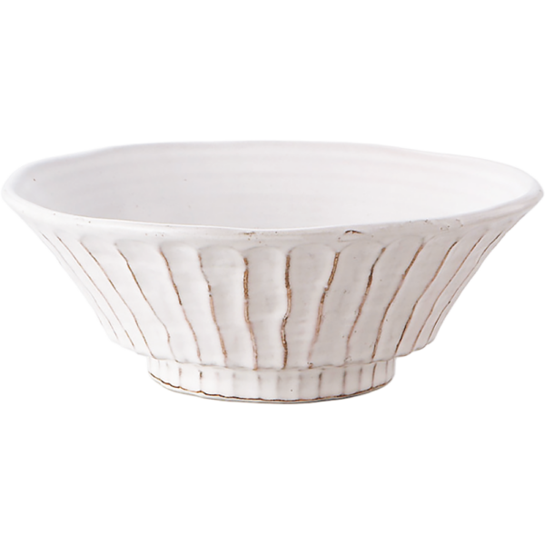 00380491 特選麺の器 17 粉引 7寸しのぎ丼（SHOWA） 21×8㎝ 1100㏄ P.170 ￥2400（税抜）