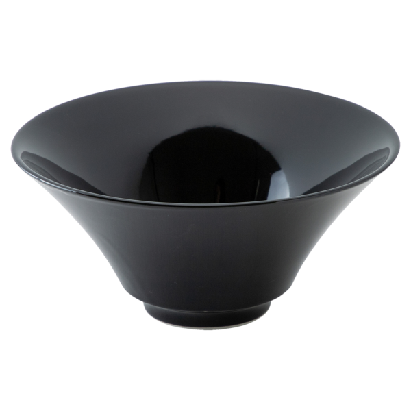00401297 変形シリーズ 黒釉 19㎝深口ラーメン丼 19×8㎝ 950㏄ P.54 ￥1800（税抜）
