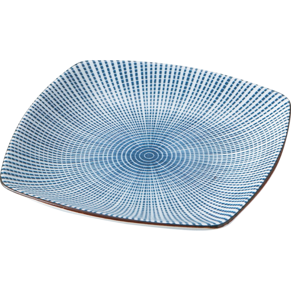 00420265 めん皿・めん鉢 1 千段十草 四角大皿 23.2×23.2×2.8㎝ P.34 ￥2700（税抜）