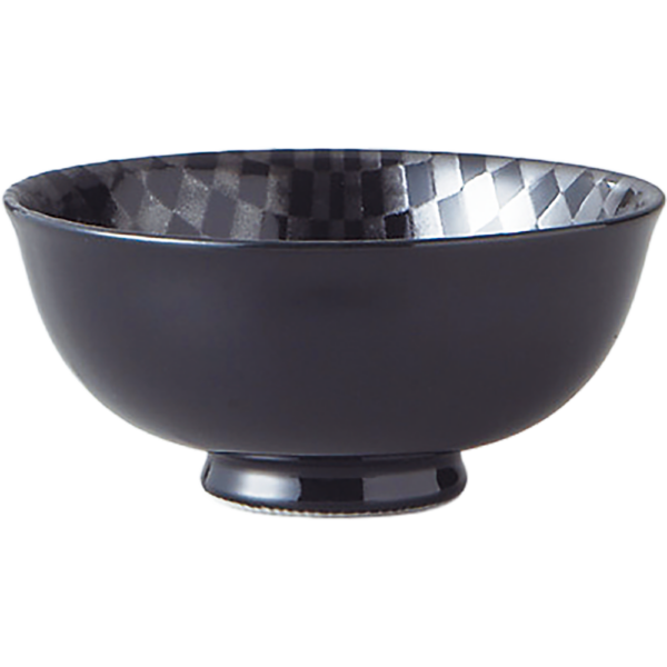 00470477 市松黒・オリエント 市松黒 中平碗 11.8×5.5㎝ P.153 ￥800（税抜）