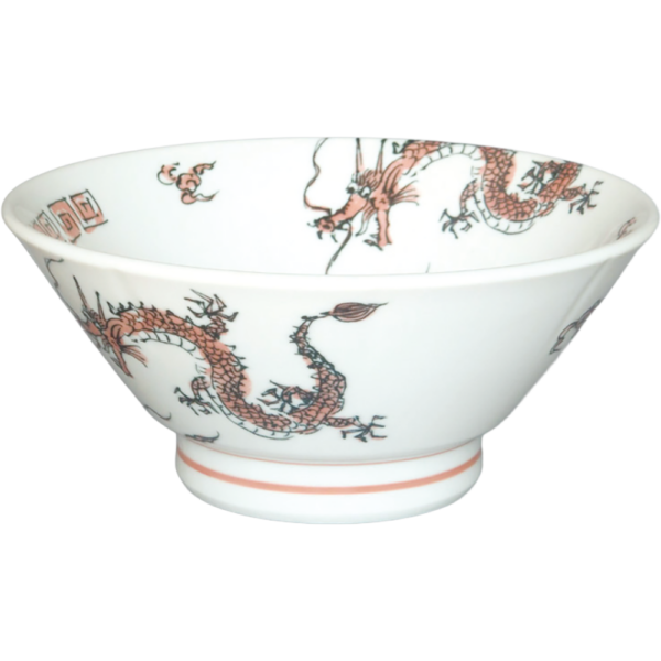 00480073  踊り竜（赤） 切立高台6.5丼 20×9㎝ 1050㏄ P.143 ￥2700（税抜）