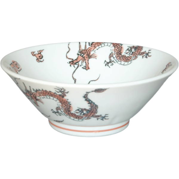 00480731  踊り竜（赤） 切立6.8丼  20.1×7.7㎝ 1000㏄ P.143 ￥2500（税抜）