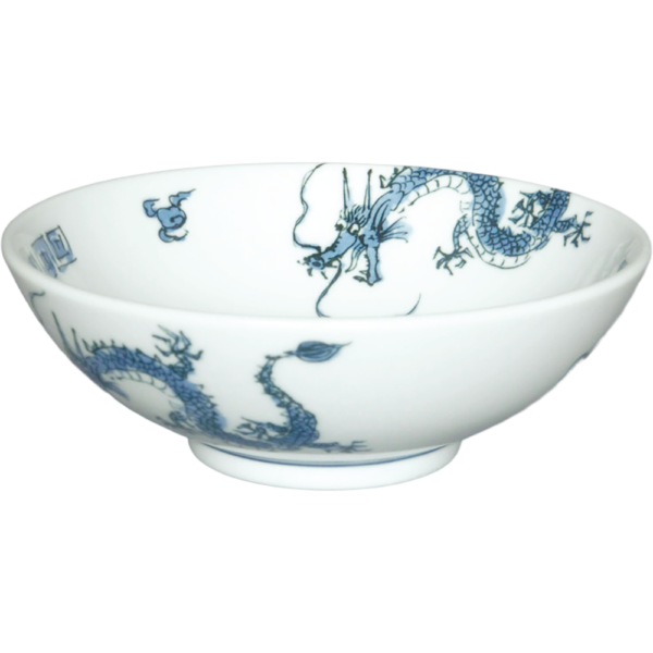 00490054  踊り竜（青） 丸6.3丼 19.5×7㎝ 900㏄ P.143 ￥2100（税抜）