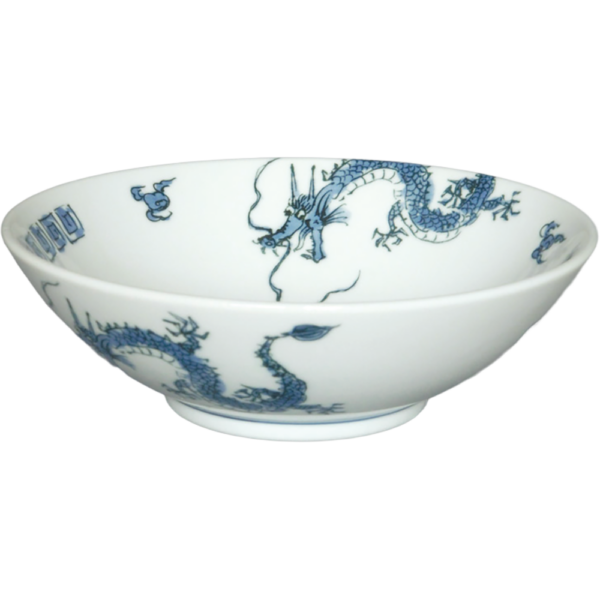 00490055  踊り竜（青） 丸6.8丼  20.7×6.6㎝ 950㏄ P.143 ￥2500（税抜）