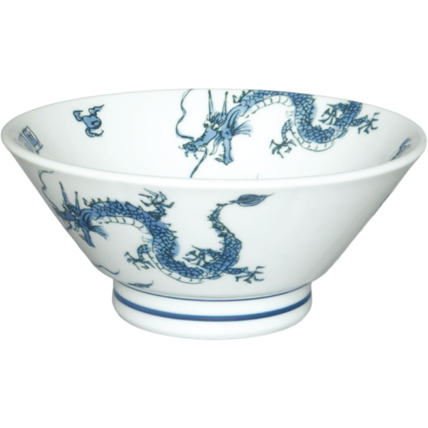00490687  踊り竜（青） 切立高台7寸丼 21×9.2㎝ 1280㏄ P.143 ￥3050（税抜）