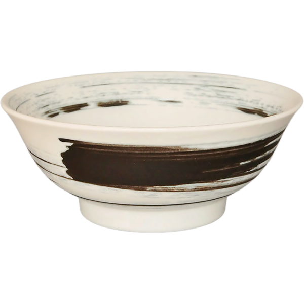 00530059 特選麺の器 7 黒刷毛 丸反7寸丼 20.8×8.3㎝ 1310㏄ P.160 ￥2400（税抜）