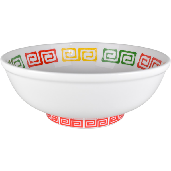 00550048 特選麺の器 4 手描風三色雷門（浜赤雷門） ７寸玉丼 21.8×7.5㎝ 1400㏄ P.157 ￥4900（税抜）