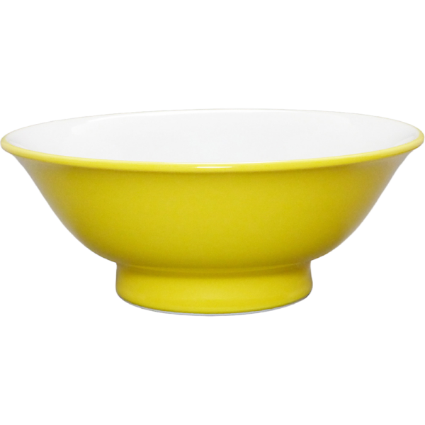 00720713 ウルトライエロー（中白） 6.5反高台丼  20.2×8.2㎝ 1080㏄ P.71 ￥2500（税抜）