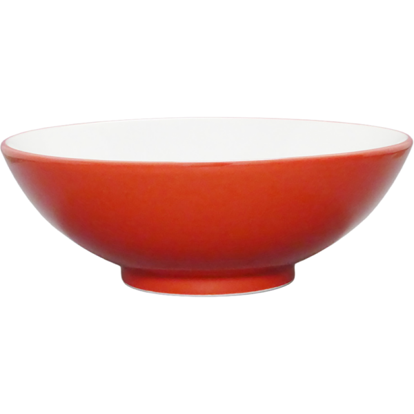 00730055 ウルトラレッド（中白） 丸6.8丼  20.7×6.6㎝ 950㏄ P.66 ￥2300（税抜）