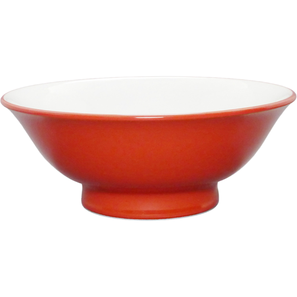 00730713 ウルトラレッド（中白） 6.5反高台丼  20.2×8.2㎝ 1080㏄ P.66 ￥2600（税抜）
