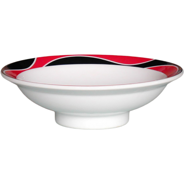 00760027 パッション 赤 丸7寸高台皿  21.8×6.5㎝ P.139 ￥3000（税抜）