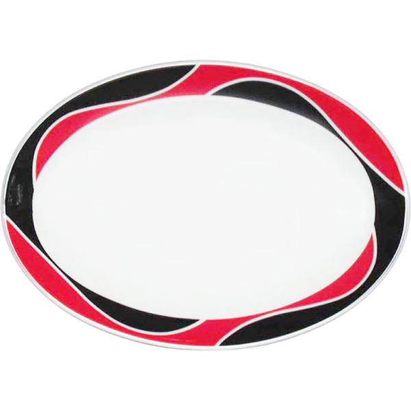 00760086 パッション 赤 9吋メタプラター  23.3×16.8×2.5㎝ P.139 ￥2750（税抜）