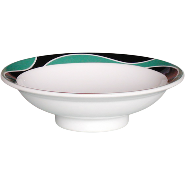 00780027 パッション 緑 丸7寸高台皿  21.8×6.5㎝ P.141 ￥3000（税抜）