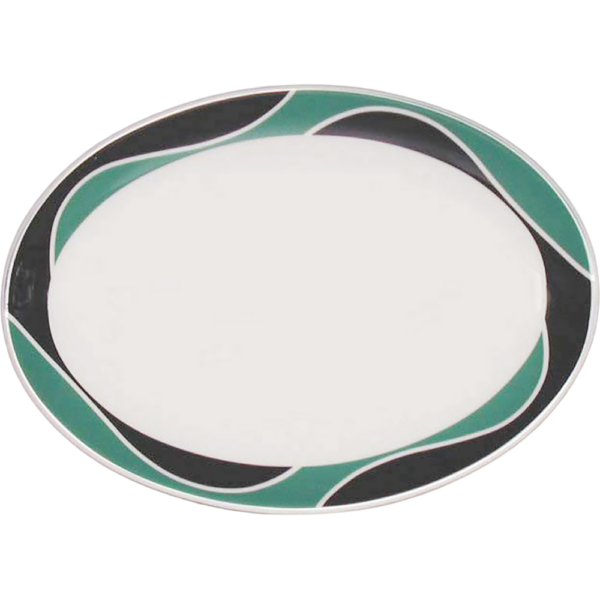 00780086 パッション 緑 9吋メタプラター  23.3×16.8×2.5㎝ P.141 ￥2750（税抜）