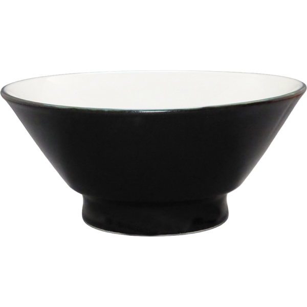 00910709 黒釉（中白） 切立高台6.3丼 18.8×8㎝ 900㏄ P.65 ￥2300（税抜）