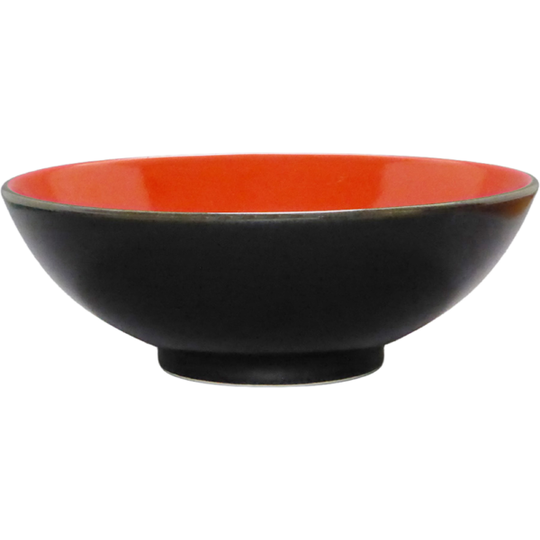 00930055 柚子黒（中赤） 丸6.8丼  20.7×6.6㎝ 950㏄ P.69 ￥2350（税抜）