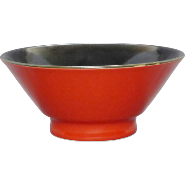00940073 柚子赤（中黒） 切立高台6.5丼  20×9㎝ 1050㏄ P.70 ￥2750（税抜）