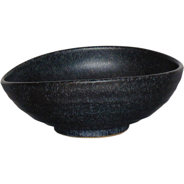 01040680 特選麺の器 27 銀彩黒無地 たまご型4寸鉢 14×12×5.5㎝ P.180 ￥1300（税抜）