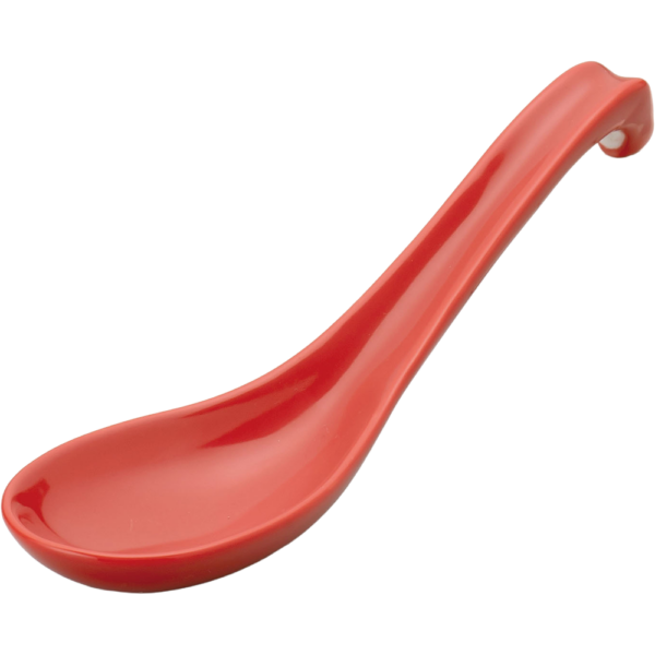 01050543 レンゲ 4 赤 ラーメンレンゲ 17.8×5.2㎝ P.187 ￥700（税抜）