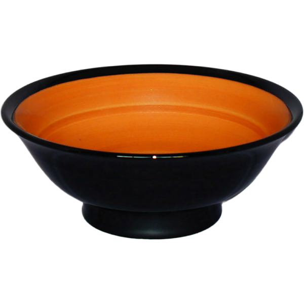 01100713 特選麺の器 21 オレンジ 6.5反高台丼  20.2×7.8㎝ P.174 ￥2550（税抜）