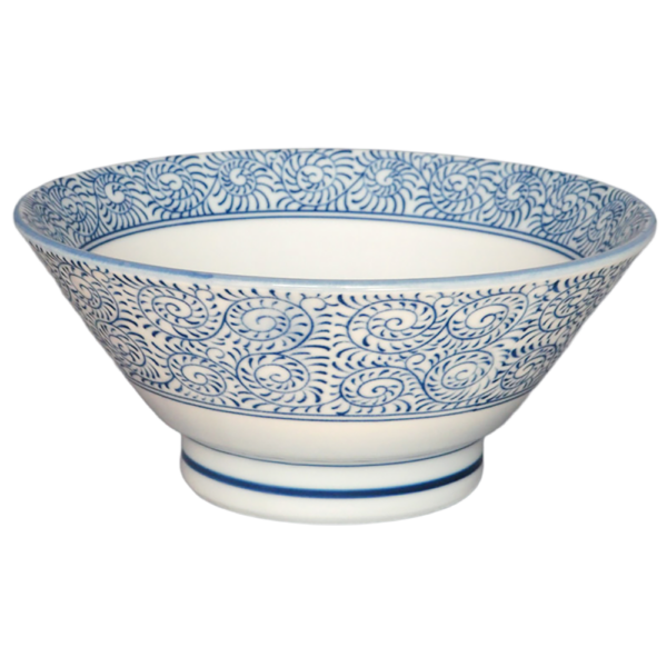 01120073 タコ唐草 青 切立高台6.5丼  20×9㎝ 1050㏄ P.51 ￥2700（税抜）