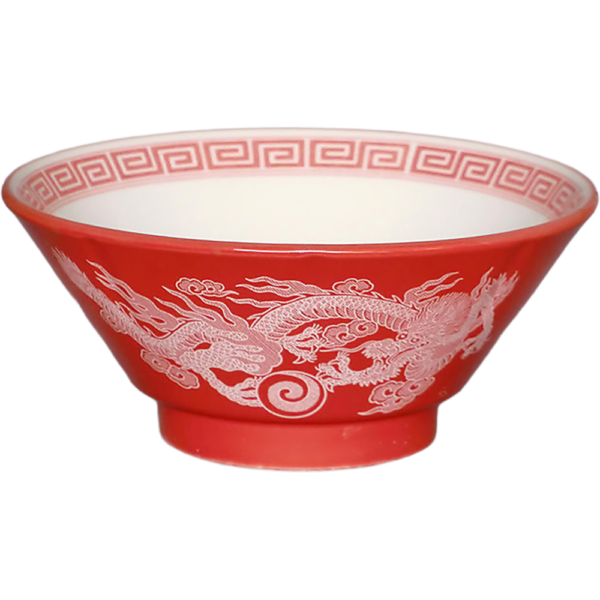 01220687 特選麺の器 7 赤釉白竜 切立高台7寸丼  21×9.2㎝ 1280㏄ P.160 ￥3550（税抜）
