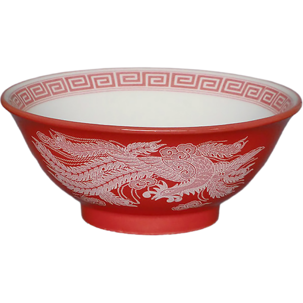 01220785 特選麺の器 7 赤釉白竜 お子様丼 17.5×7.2㎝ 670㏄ P.160 ￥2650（税抜）