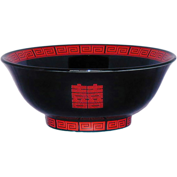 01240933 特選麺の器 5 雷門（レッド） 黒釉丸反6.5寸丼 19.8×8.5㎝ 1250㏄ P.158 ￥3500（税抜）