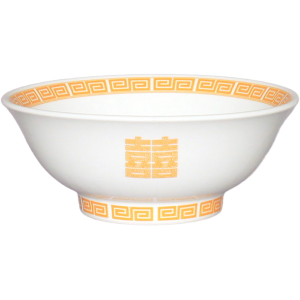 01250058 特選麺の器 5 雷門（オレンジ） 丸反6.5丼  19.8×8.5㎝ 1250㏄ P.158 ￥3300（税抜）