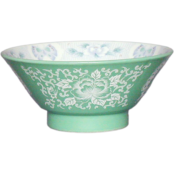 01320687 ヒスイ花蝶 切立高台7寸丼  21×9.2㎝ 1280㏄ P.147 ￥3400（税抜）