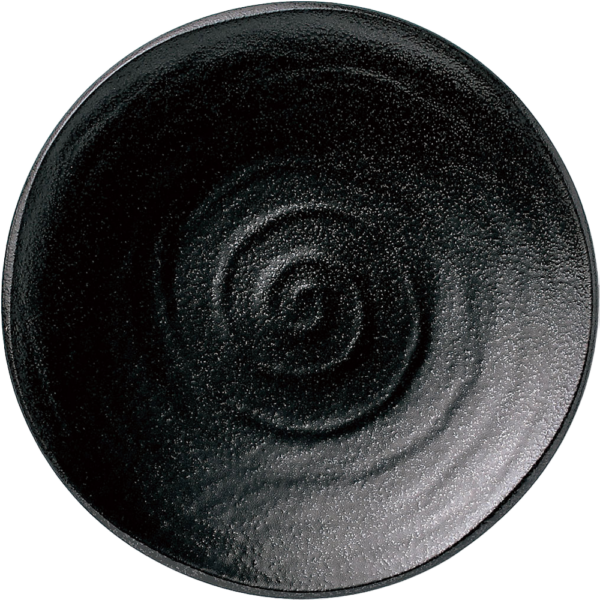 01420852 鳴門 黒耀 2 28㎝皿 27.7×3.3㎝ P.123 ￥1800（税抜）